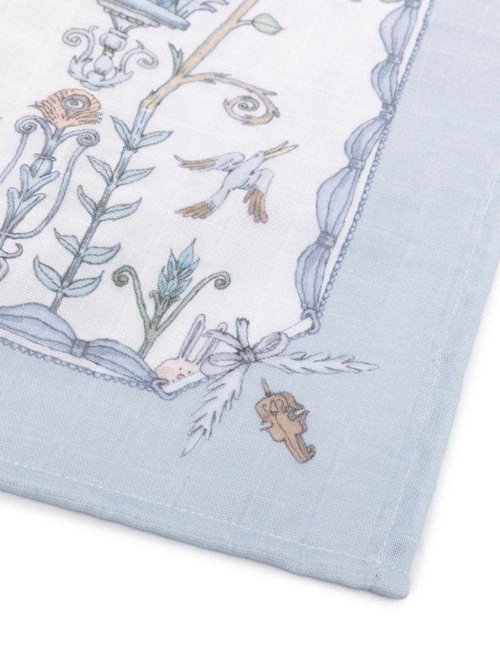 Coperta per neonato Atelier Choux azzurro con stampa all - over - Rubino Kids