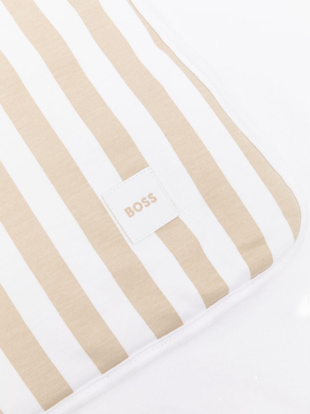 Coperta per neonato Boss Kids beige con design a righe - Rubino Kids