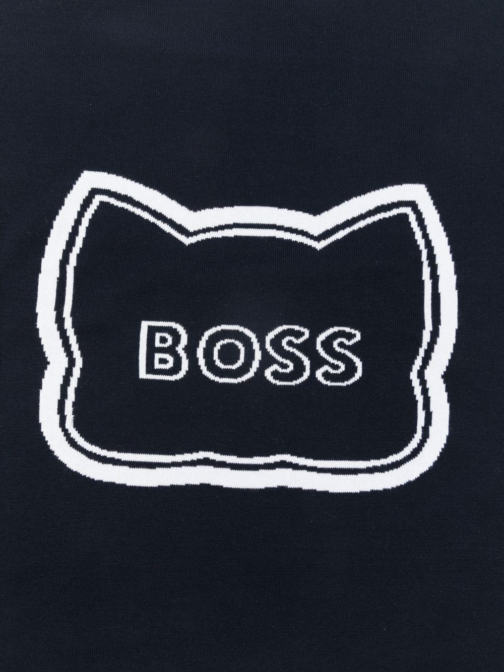 Coperta per neonato Boss Kids blu con ricamo gatto - Rubino Kids