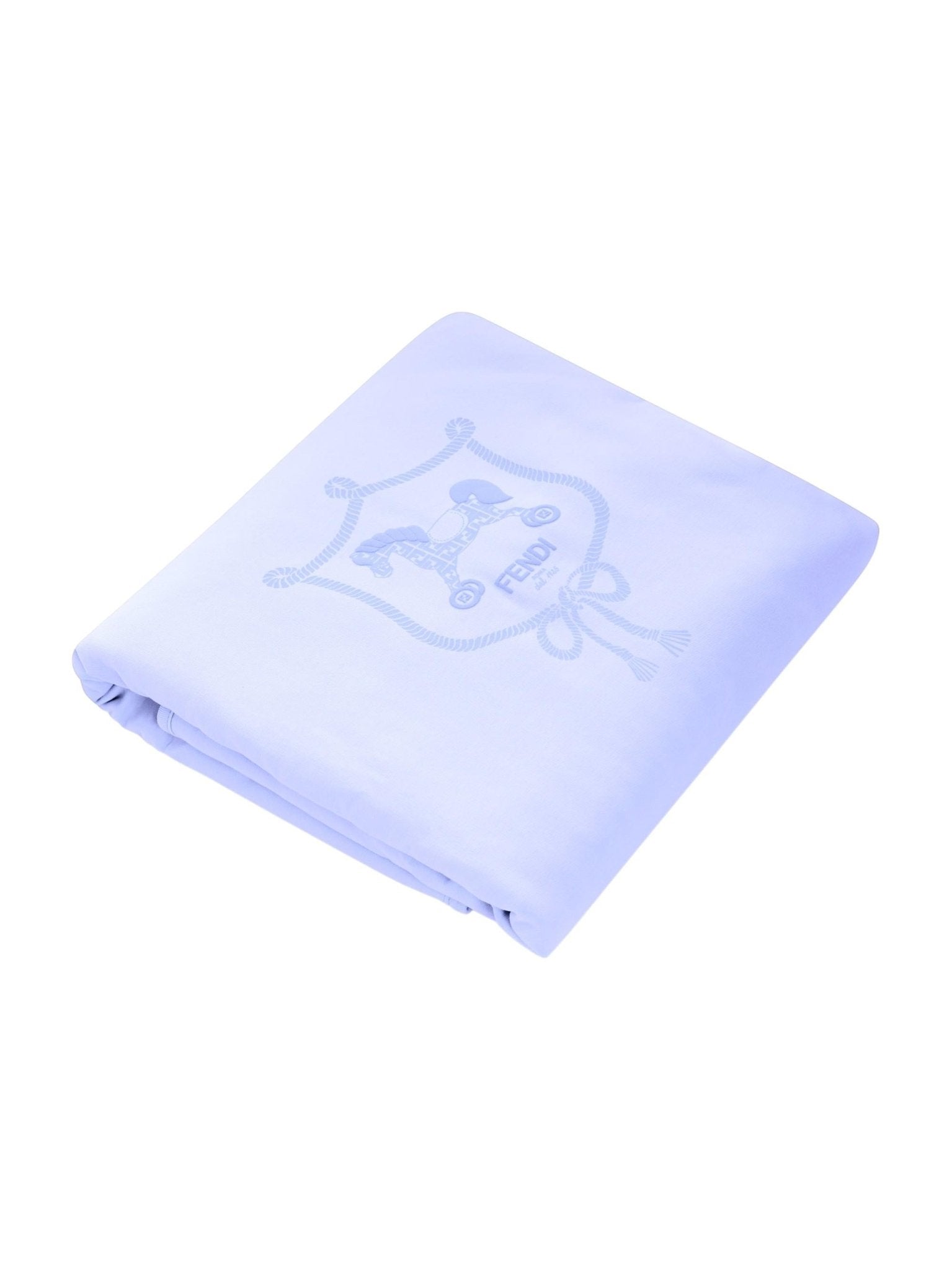 Coperta per neonato Fendi Kids azzurra con stampa Cavallino Fendi - Rubino Kids