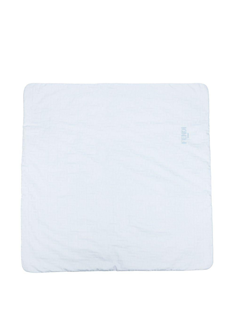 Coperta per neonato Fendi Kids azzurro con dettaglio ricamo logo - Rubino Kids