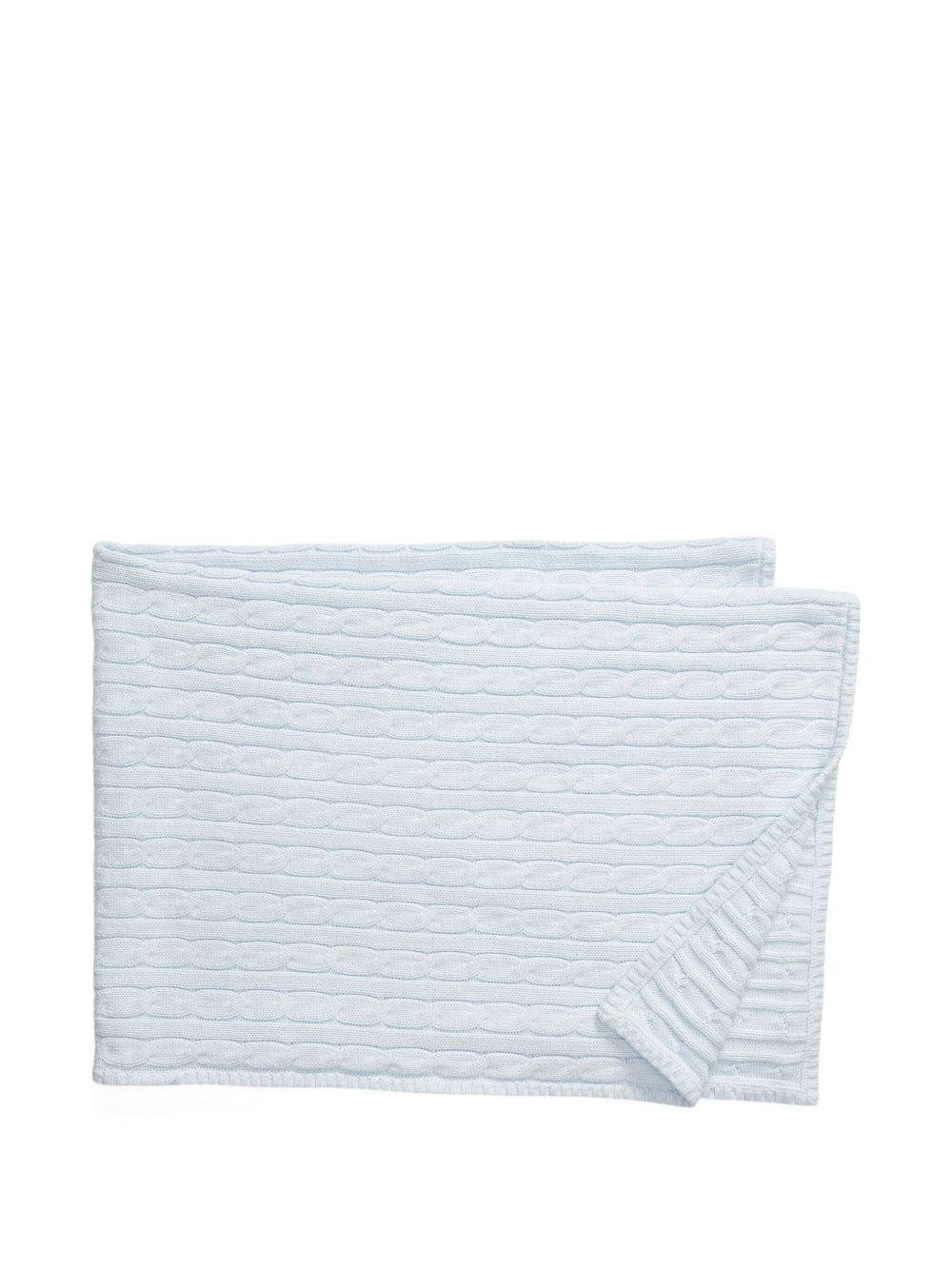 Coperta per neonato Polo Ralph Lauren Kids azzurro a maglia a trecce - Rubino Kids