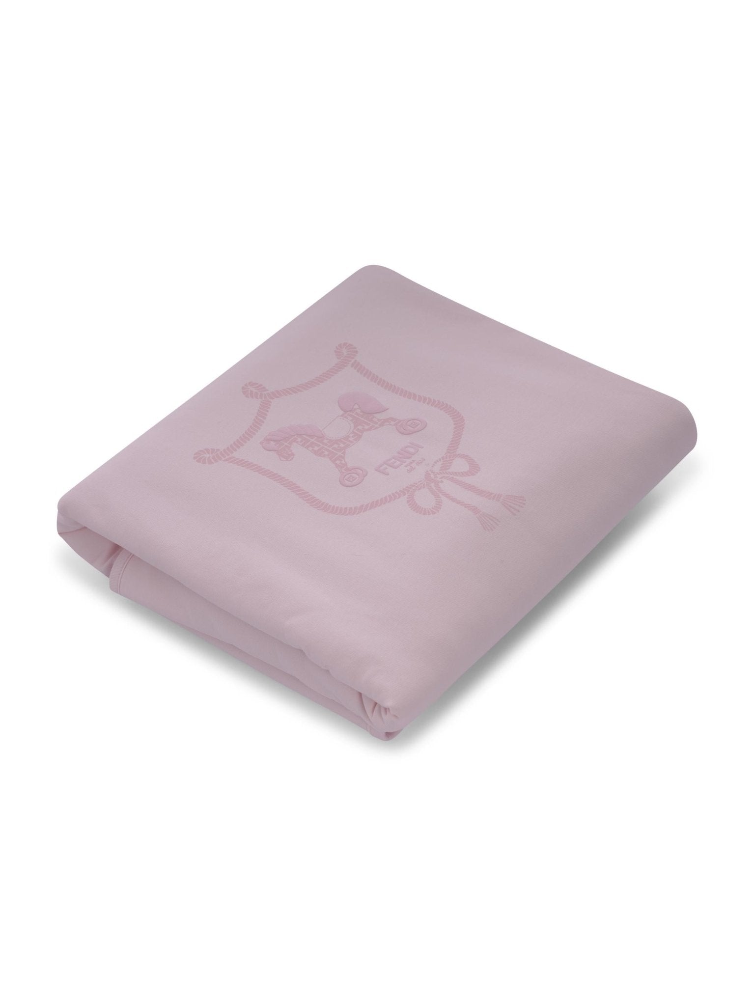 Copertina per neonata Fendi Kids rosa con stampa cavallino Fendi - Rubino Kids