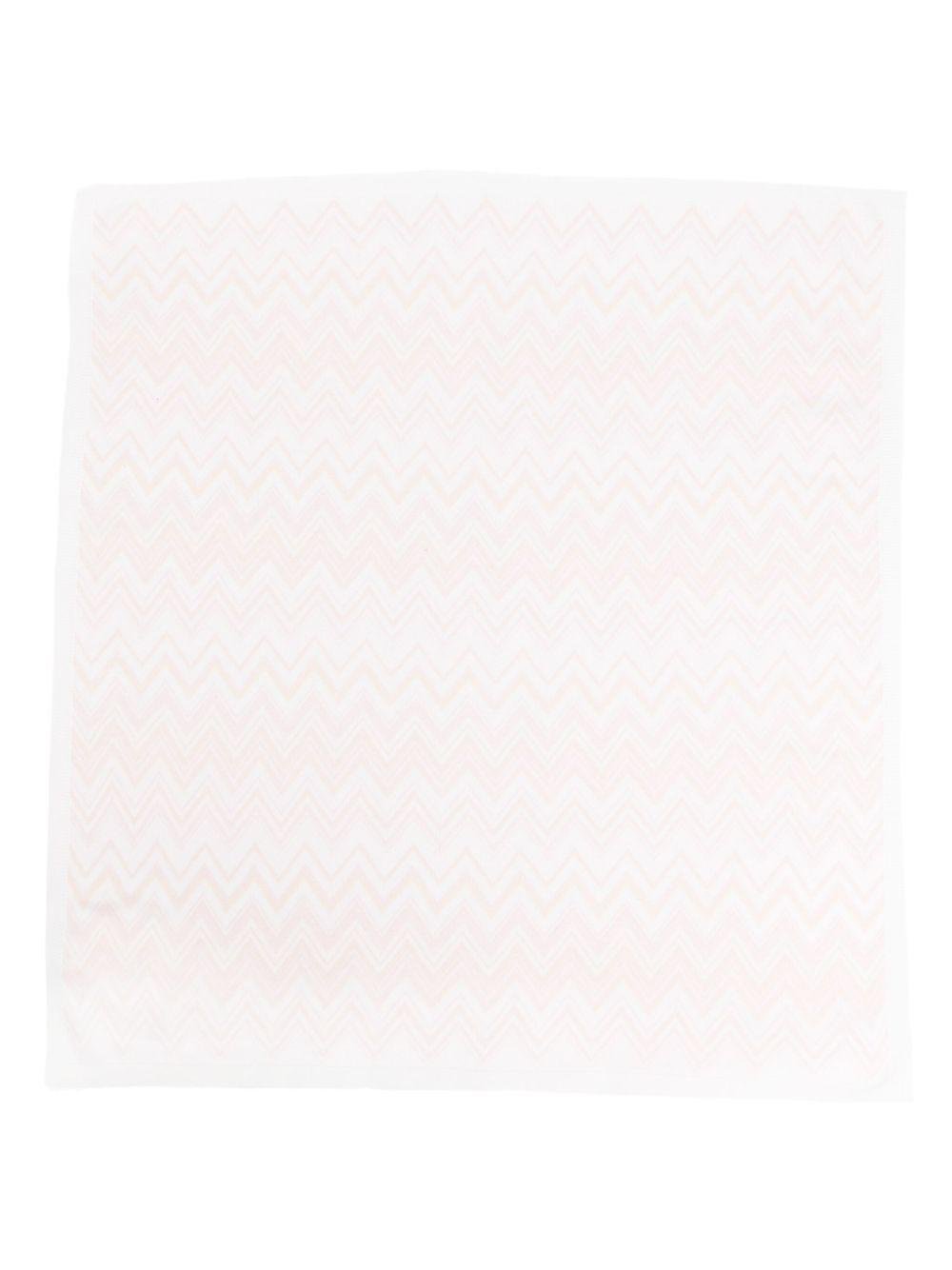 Copertina per neonata Missoni Kids rosa a zigzag - Rubino Kids