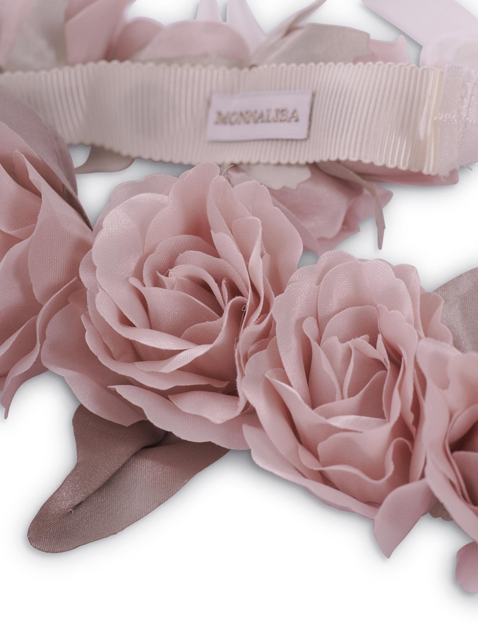 Coroncina per bambina Monnalisa rosa con decorazioni floreali - Rubino Kids