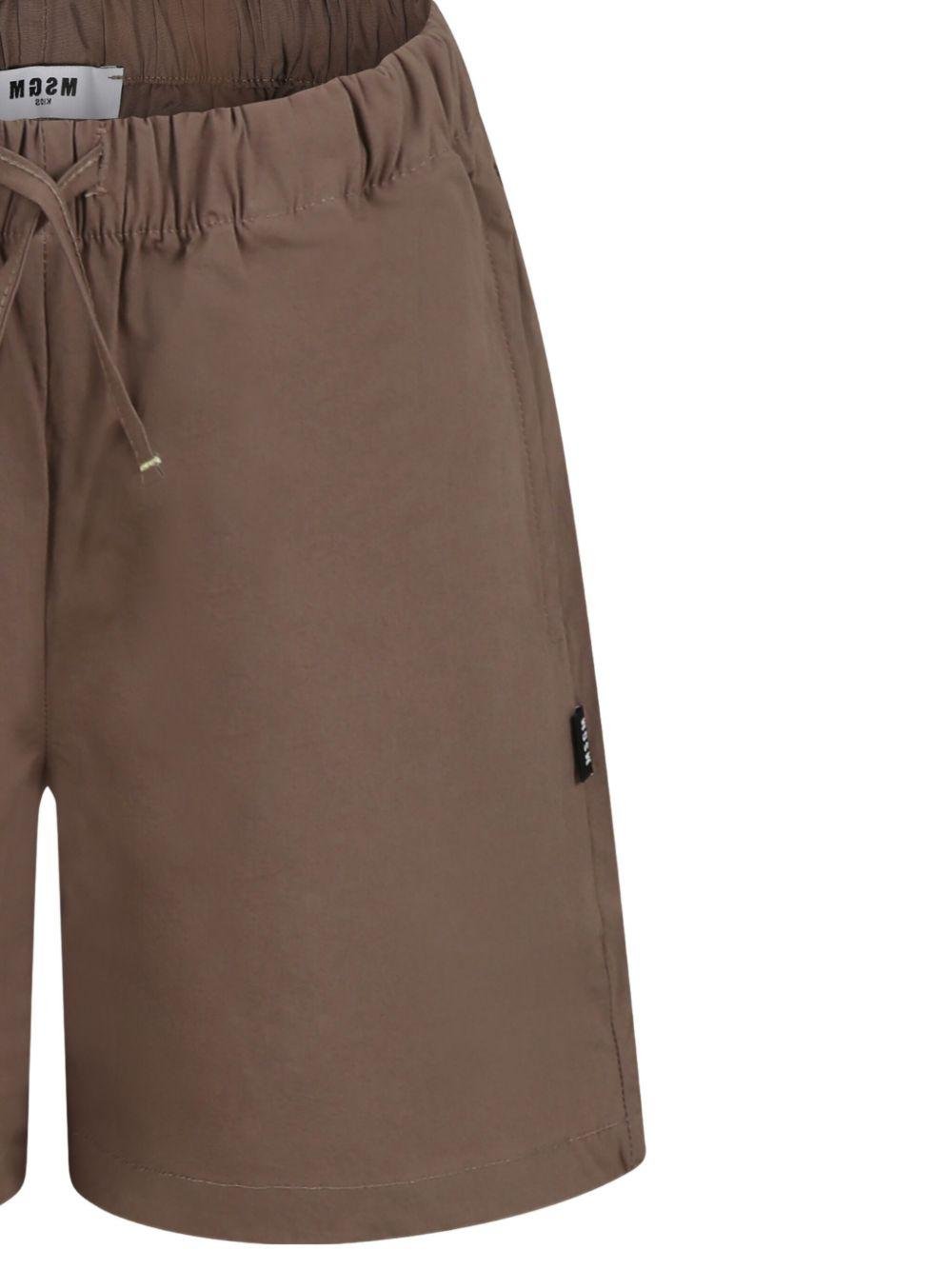 Costume da bagno con logo per bambino MSGM Kids marrone con due tasche laterali - Rubino Kids