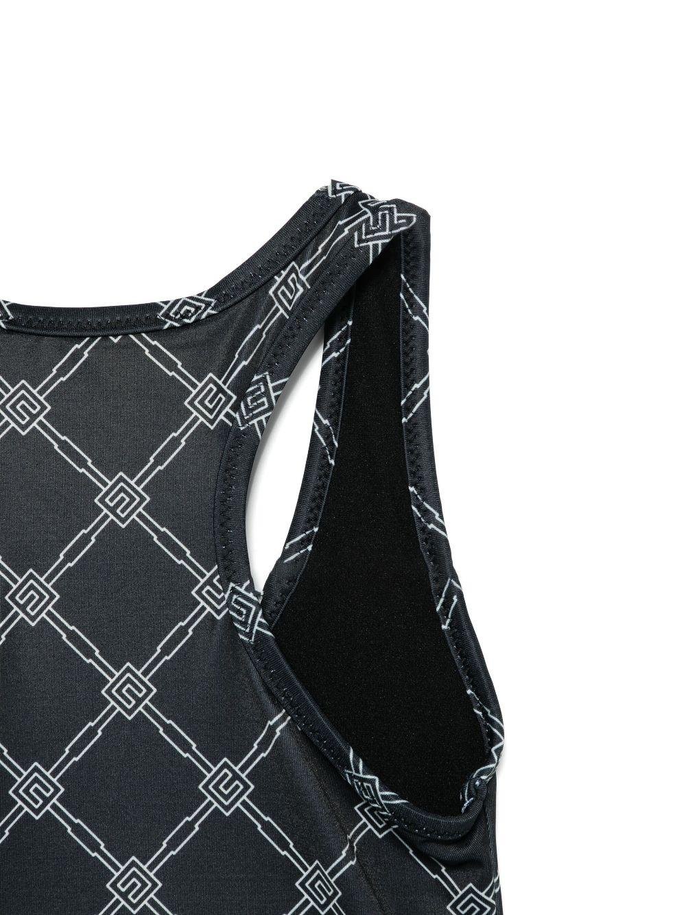 Costume da bagno con stampa per bambina Elisabetta Franchi La Mia Bambina nero con scollo rotondo - Rubino Kids