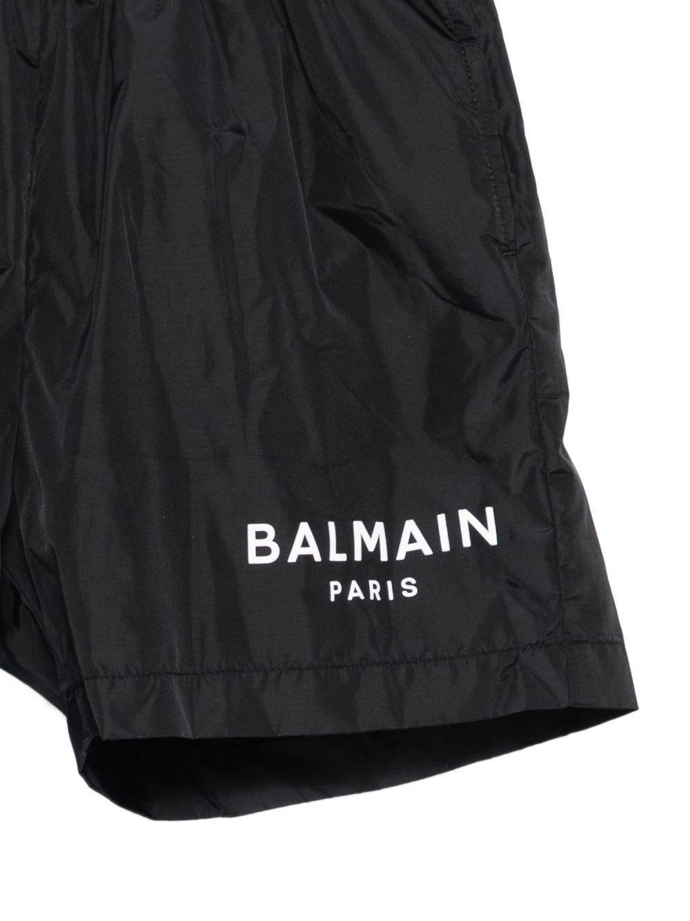 Costume da bagno per bambino Balmain Kids nero con logo sul davanti - Rubino Kids