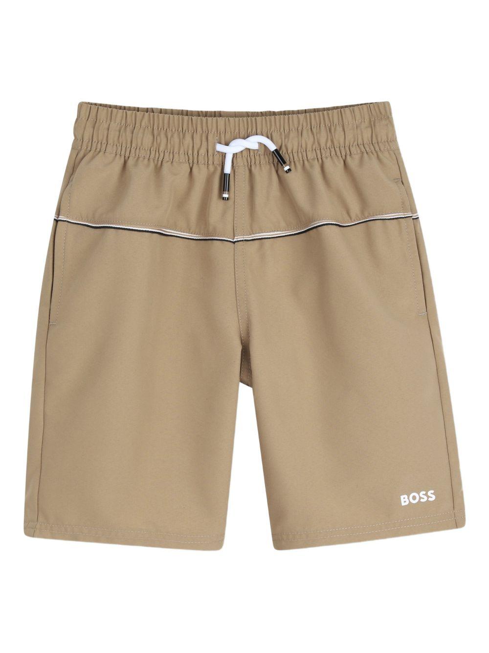 Costume da bagno per bambino Boss Kids marrone chiaro con coulisse - Rubino Kids