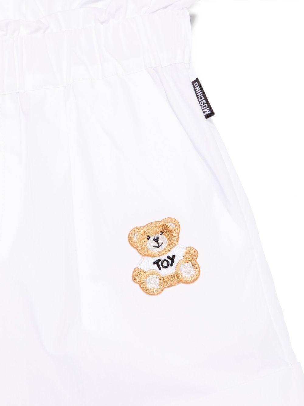 Costume da bagno Teddy Bear per bambina Moschino Kids bianco con orlo con risvolto - Rubino Kids