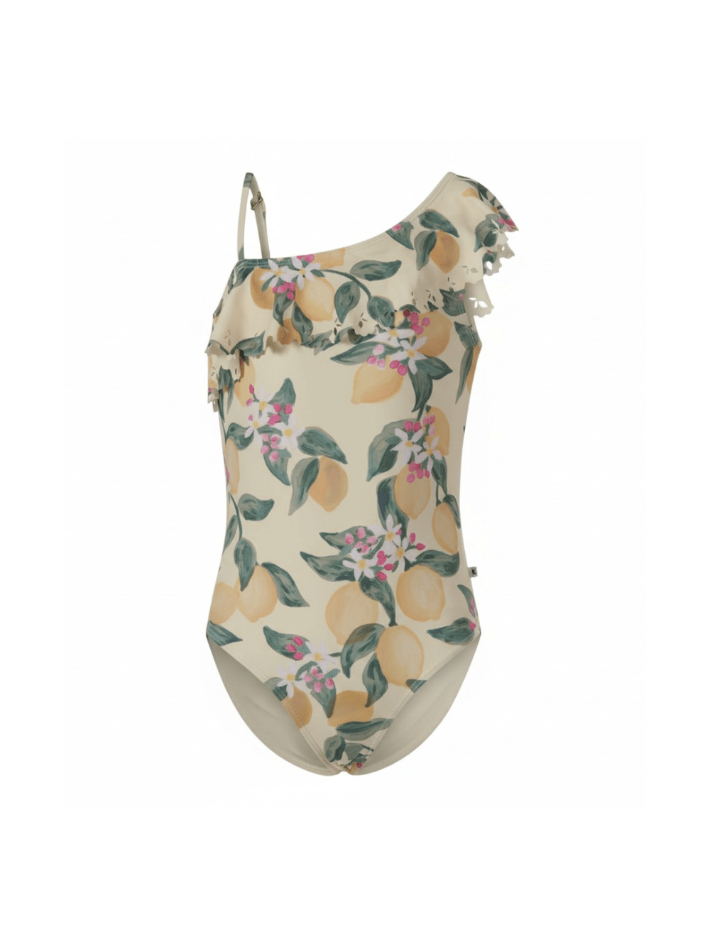 Costume Net per bambina Molo giallo con stampa Limoni all - over - Rubino Kids