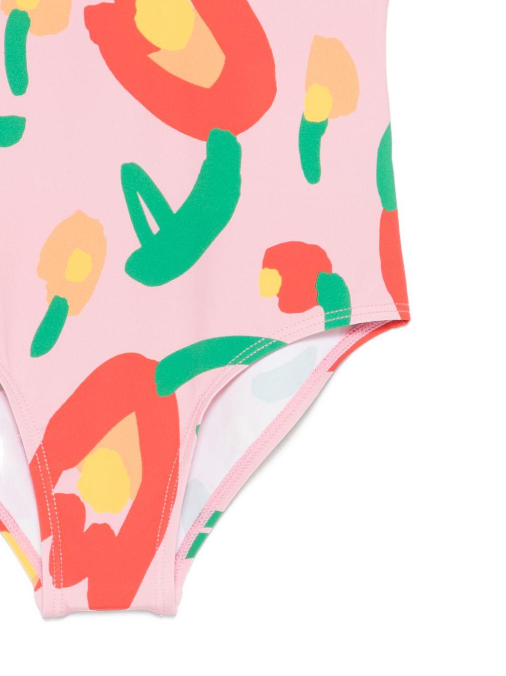 Costume per bambina Stella McCartney Kids rosa con stampa floreale all - over - Rubino Kids