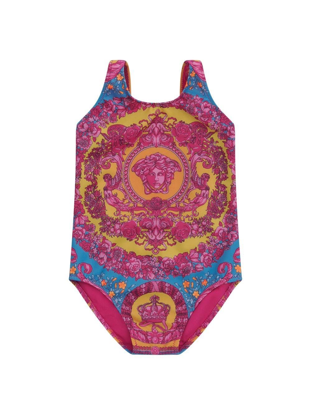 Costume per bambina Versace Kids multicolor con medusa sul davanti - Rubino Kids