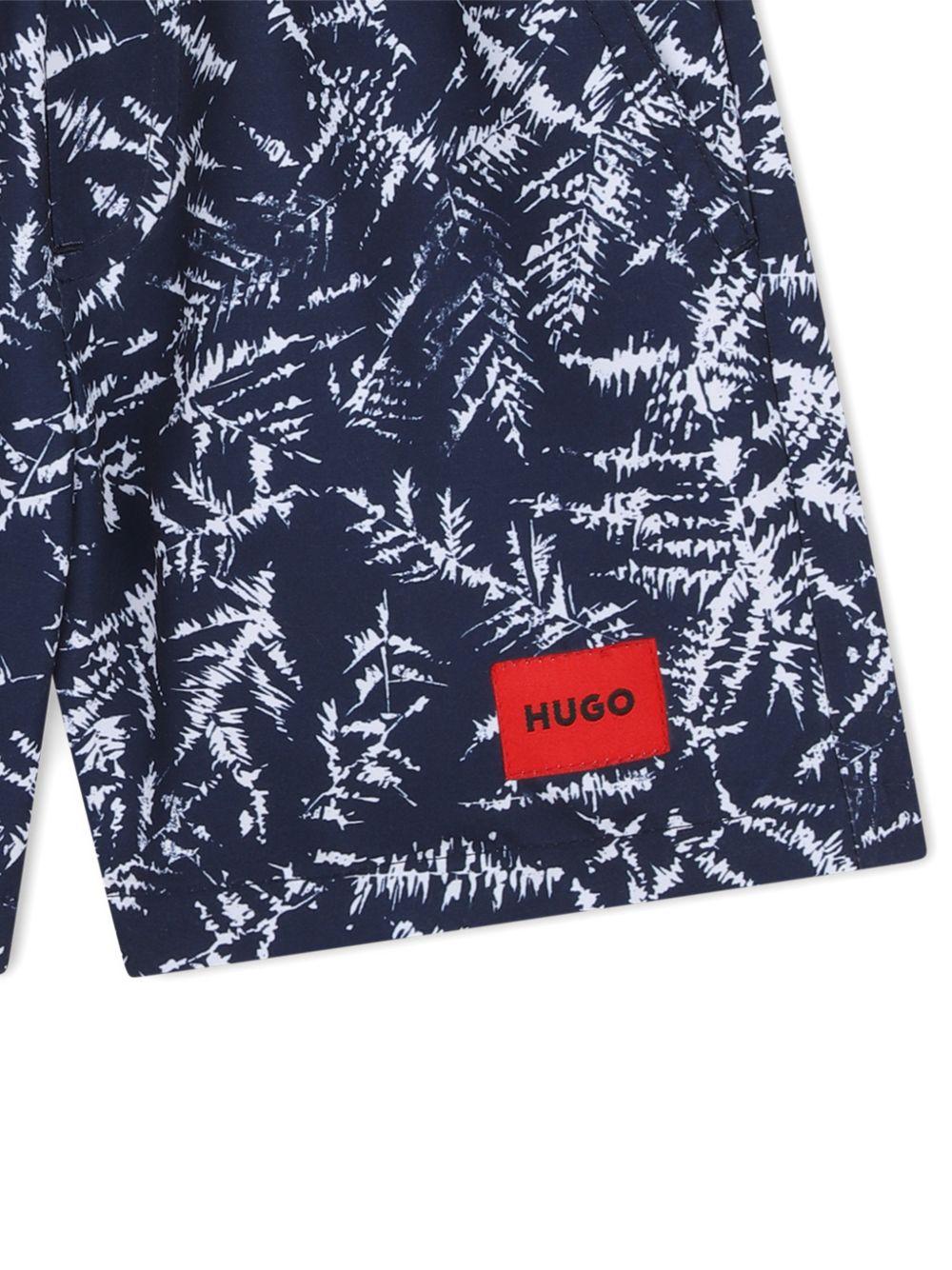 Costume per bambino Hugo Kids blu con stampa fiori - Rubino Kids