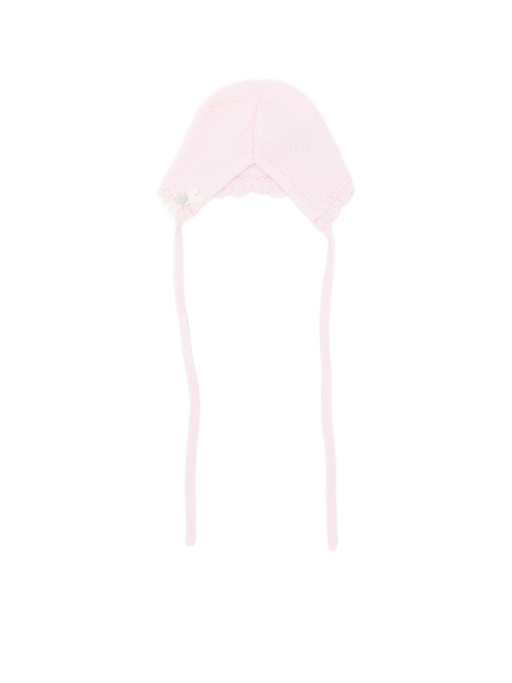 Cuffia per neonata Paz Rodríguez rosa con bordo smerlato - Rubino Kids