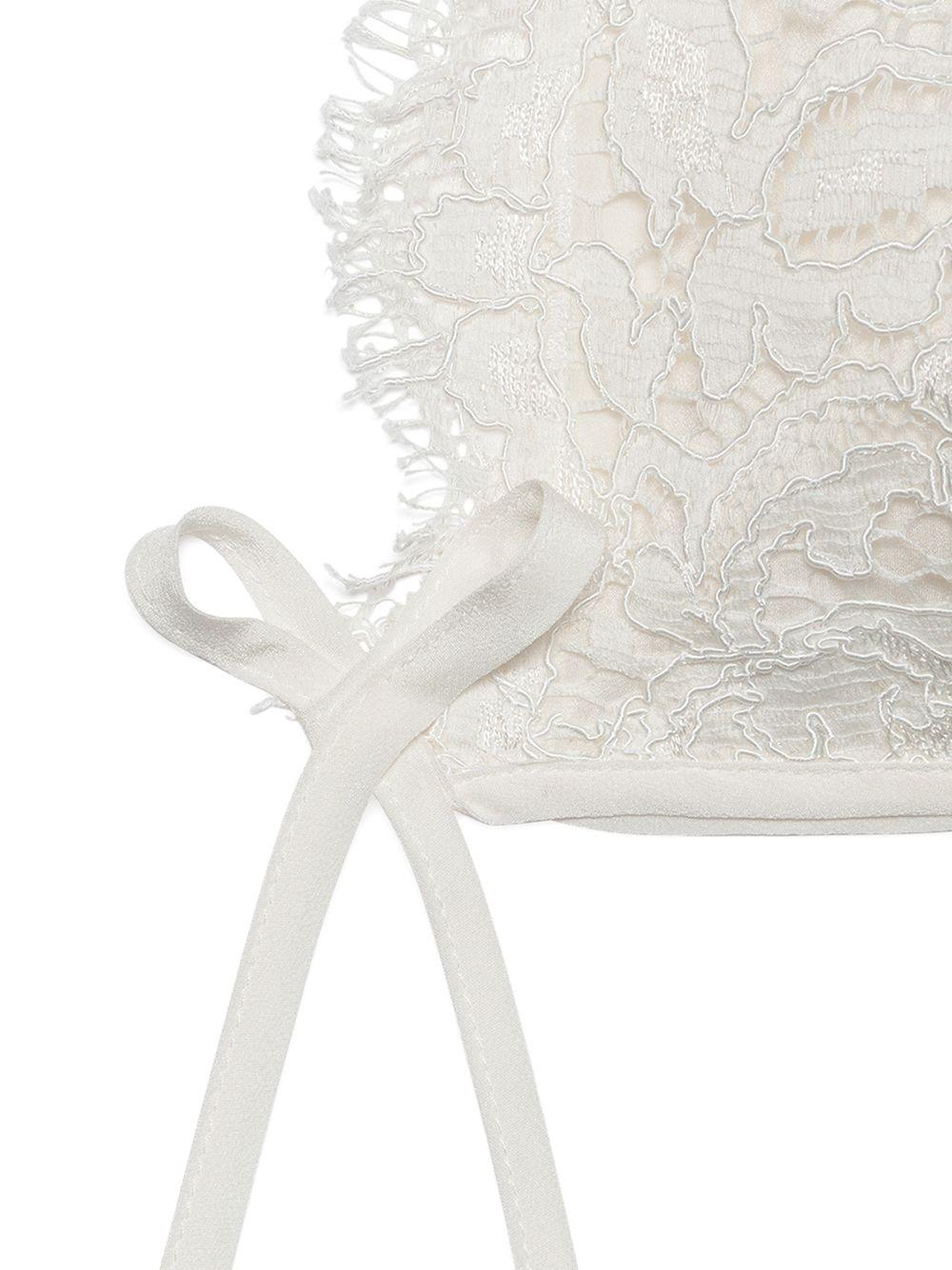 Cuffia per neonati Dolce & Gabbana Kids bianca con dettagli in pizzo - Rubino Kids