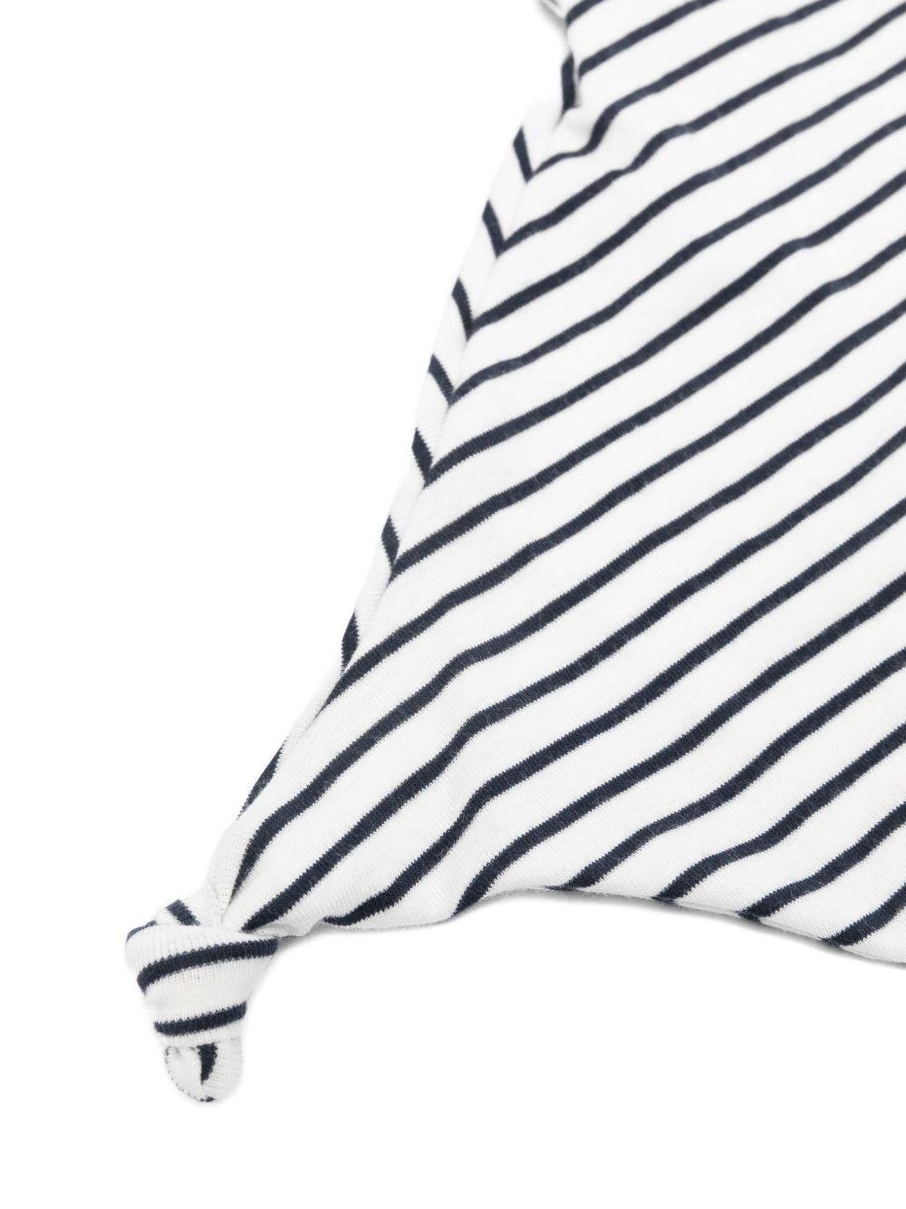 Doudou per neonati Petit Bateau bianco con design a righe - Rubino Kids