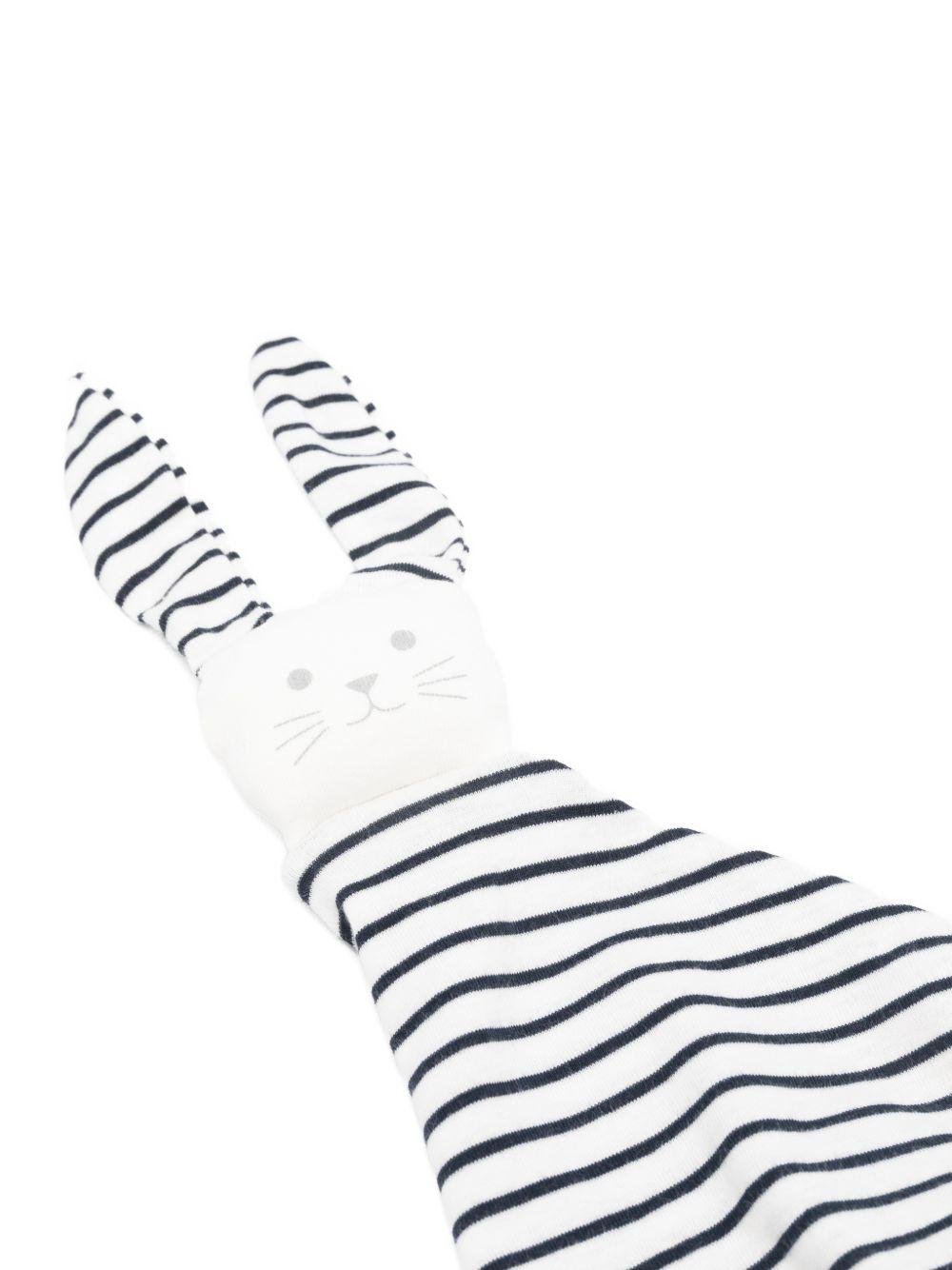 Doudou per neonati Petit Bateau bianco con design a righe - Rubino Kids