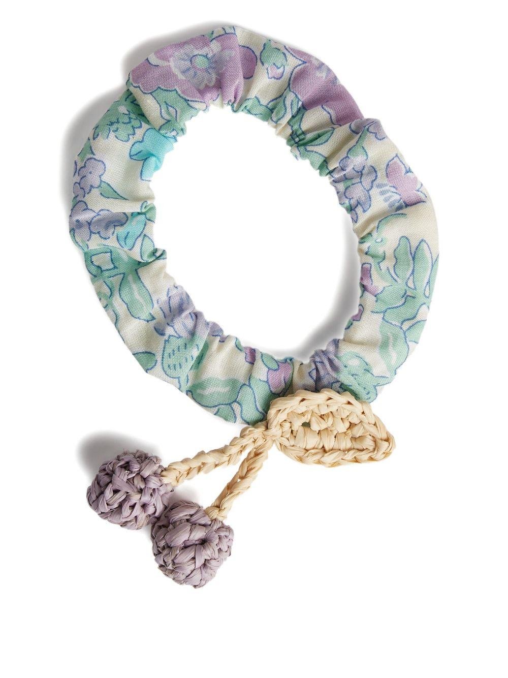 Elastico per bambina Bonpoint viola con stampa a fiori - Rubino Kids