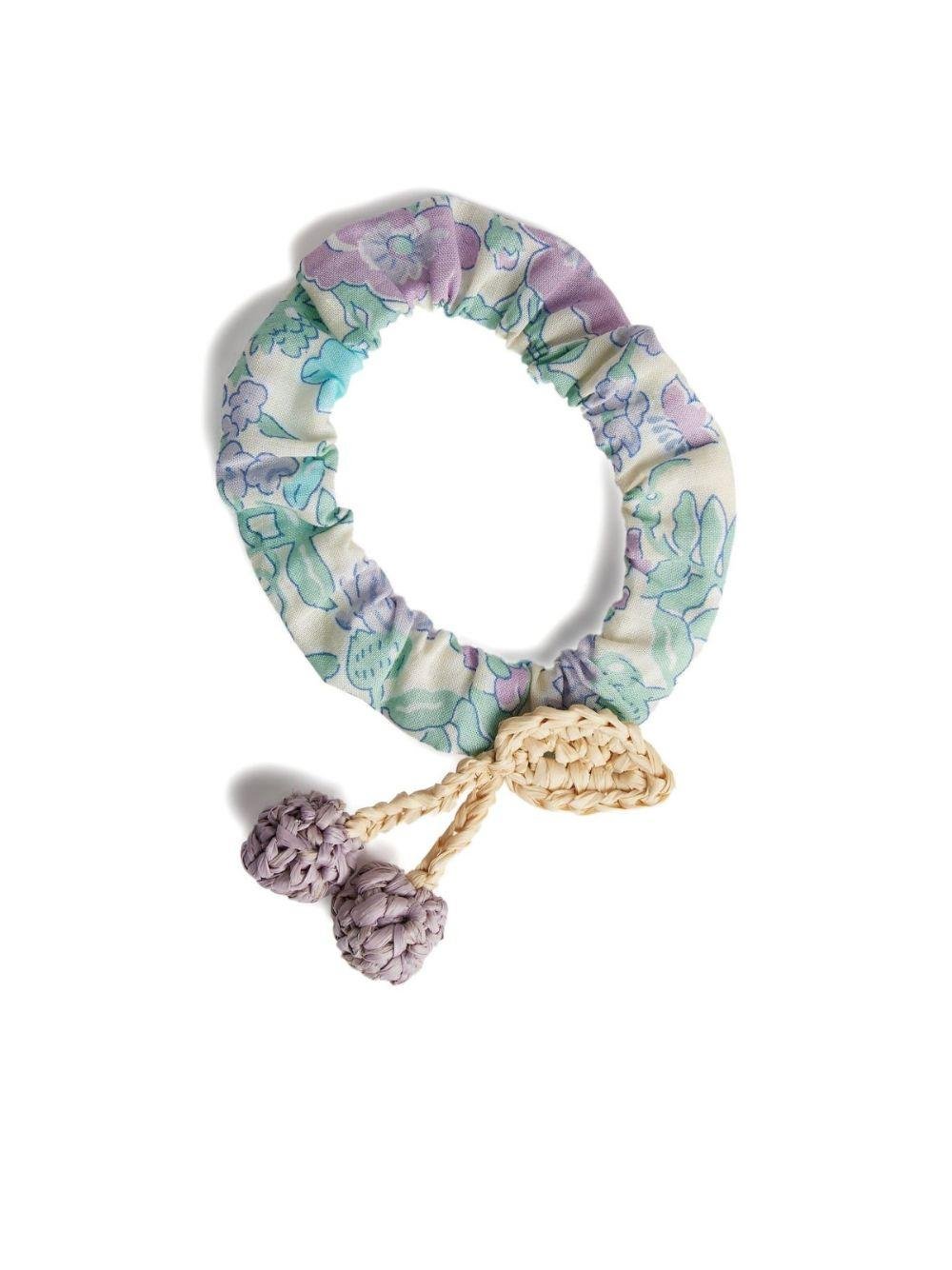 Elastico per bambina Bonpoint viola con stampa a fiori - Rubino Kids