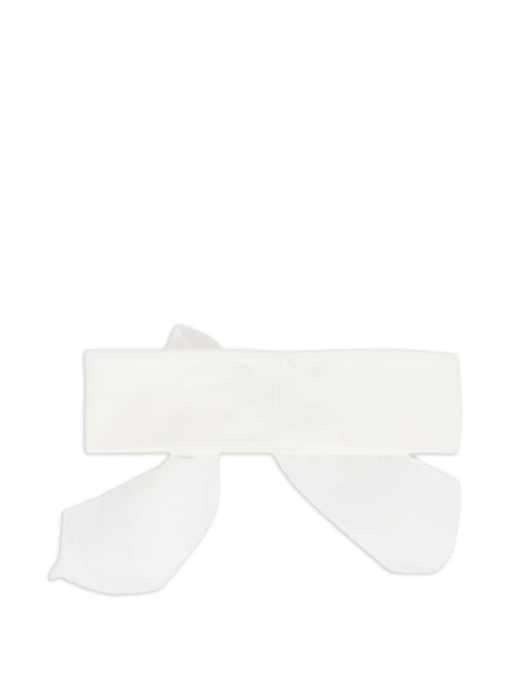 Fascia in cotone per neonata La Stupenderia bianca con fiocco - Rubino Kids