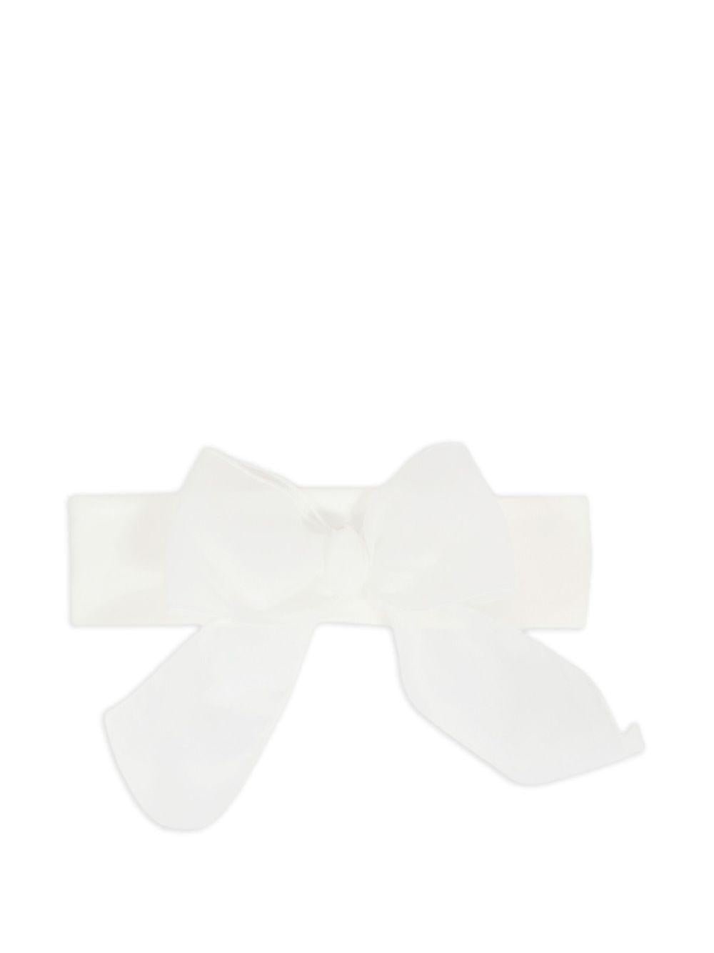 Fascia in cotone per neonata La Stupenderia bianca con fiocco - Rubino Kids