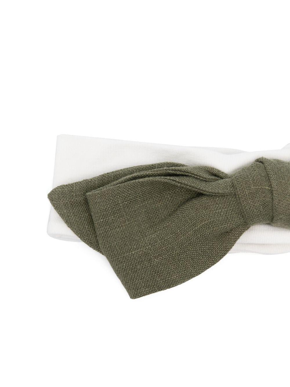 Fascia per capelli per neonata La Stupenderia bianco con fiocco e dettaglio con inserti a contrasto - Rubino Kids