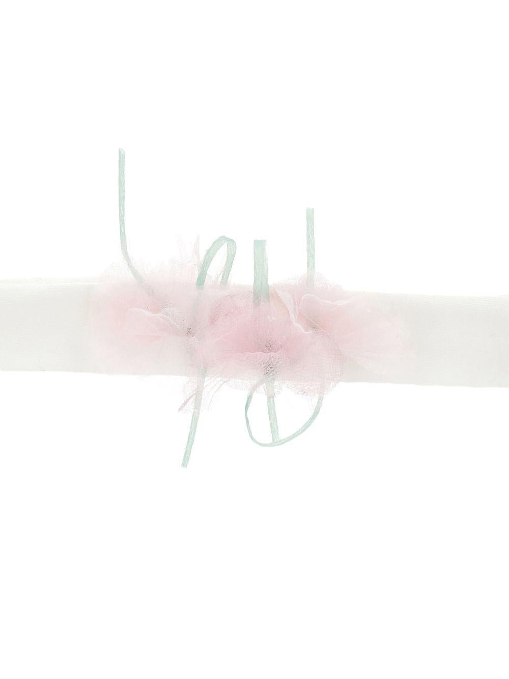 Fascia per capelli per neonata Monnalisa bianca con dettaglio fiore - Rubino Kids