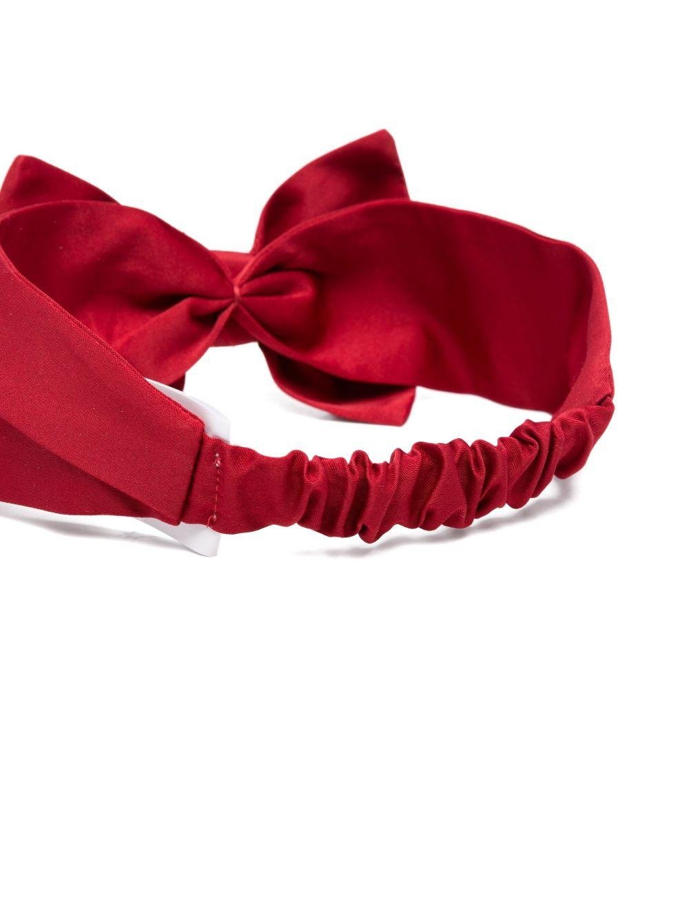 Fascia per capelli per neonata Monnalisa rosso con fiocco - Rubino Kids