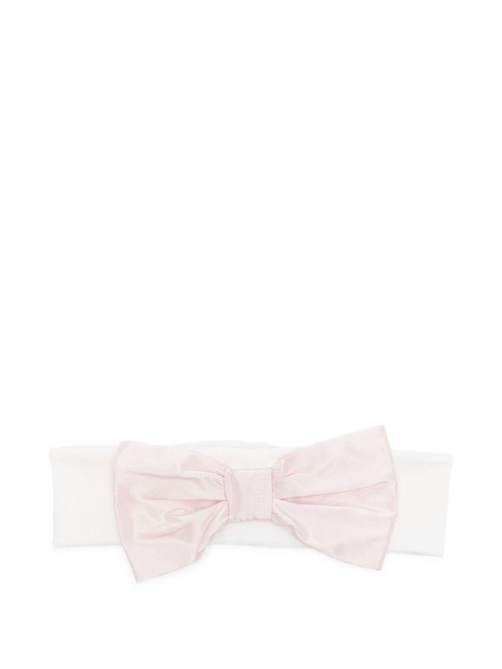 Fascia per neonata La Stupenderia rosa con fiocco bianco - Rubino Kids