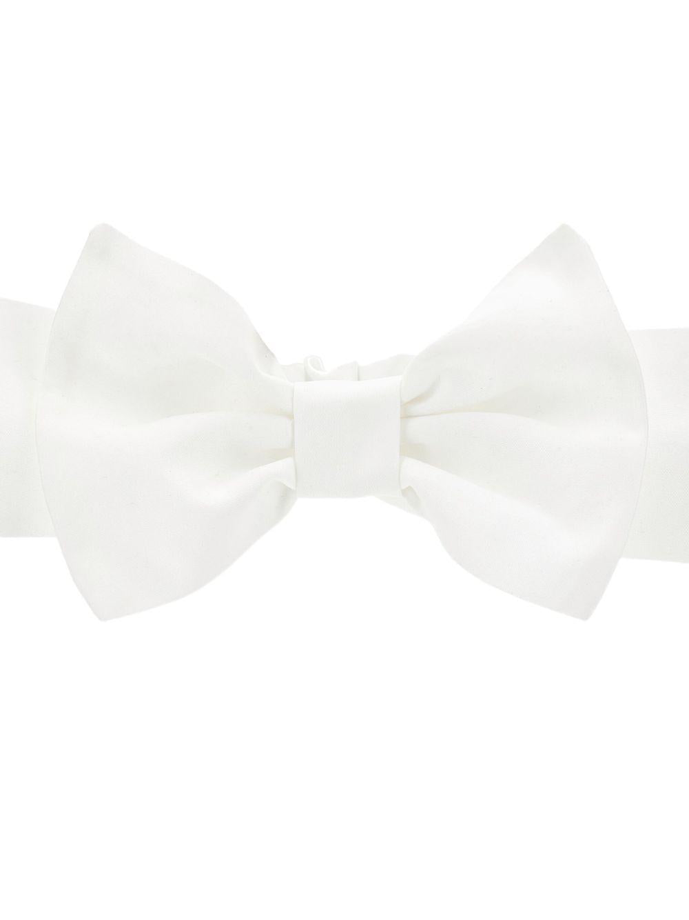 Fascia per neonata Monnalisa bianco in raso con fiocco - Rubino Kids