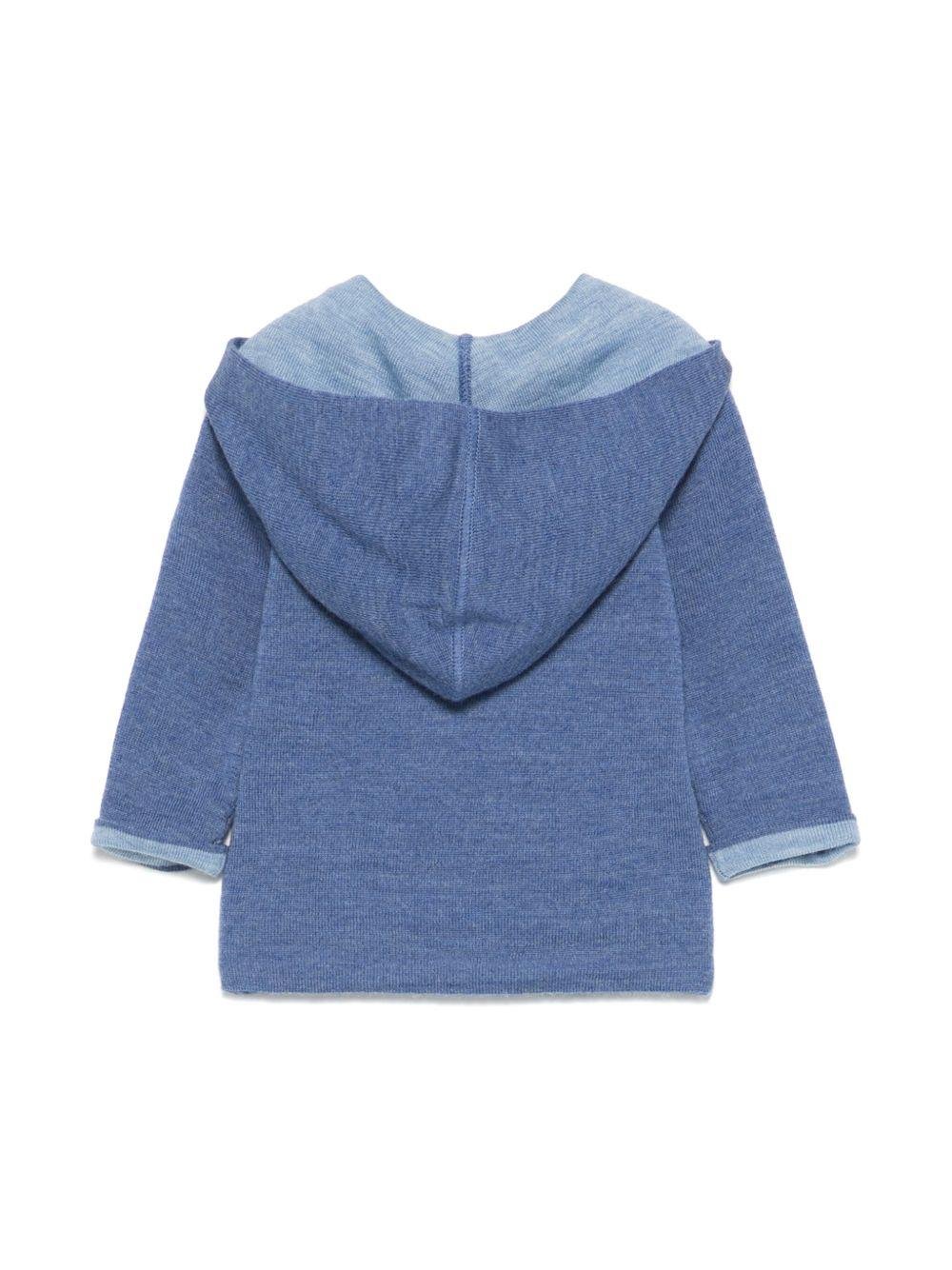 Felpa con cappuccio Alexandros per neonato Bonpoint blu con due tasche - Rubino Kids