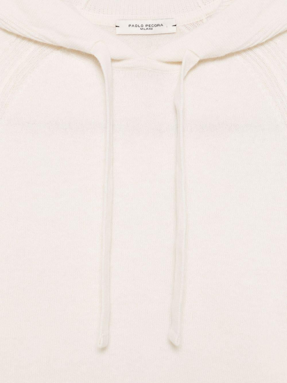 Felpa con cappuccio per bambino Paolo Pecora Kids bianco con logo laterale - Rubino Kids