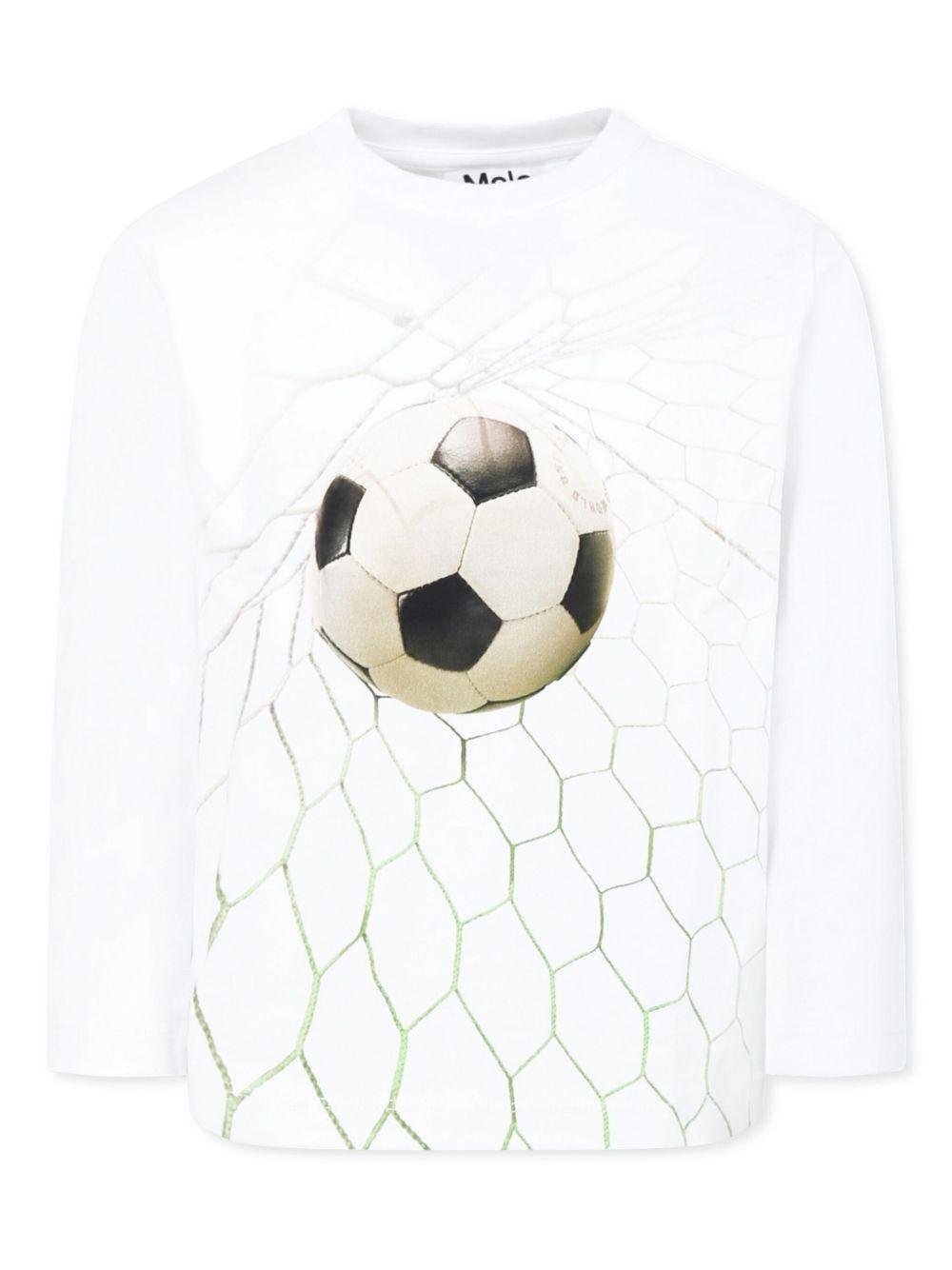 Felpa con motivo football per bambino Molo bianco con girocollo - Rubino Kids