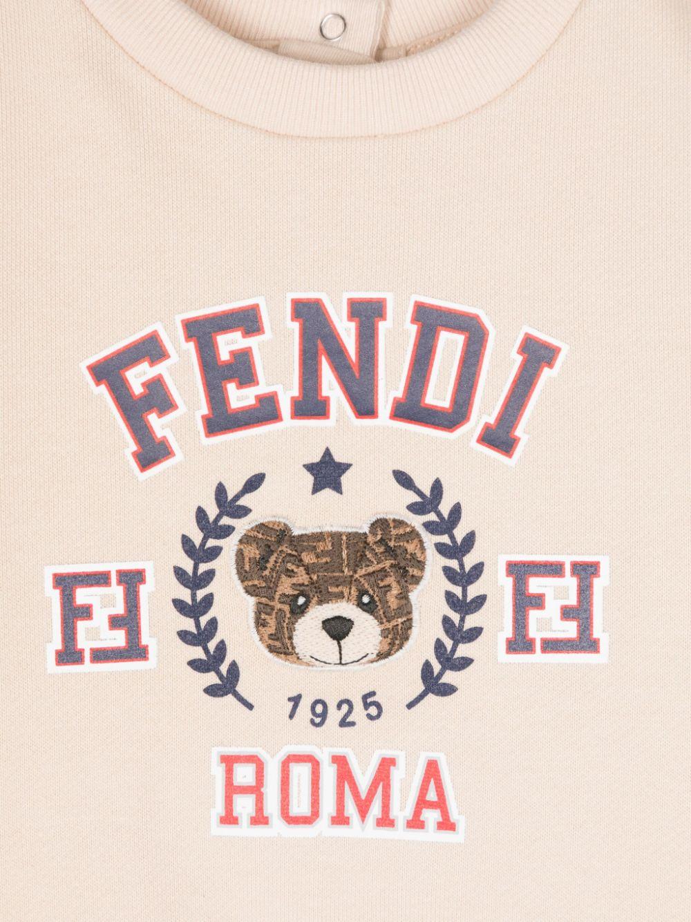 Felpa con stampa grafica per neonato Fendi Kids rosa con maniche lunghe - Rubino Kids