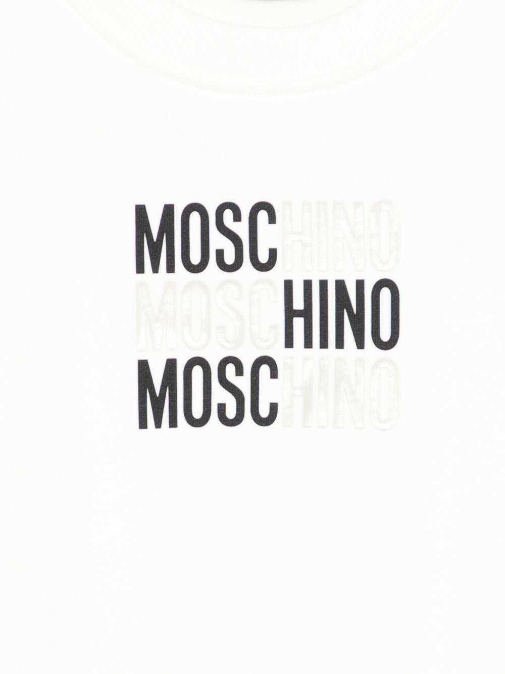 Felpa da bambino Moschino Kids bianca con stampa logo - Rubino Kids