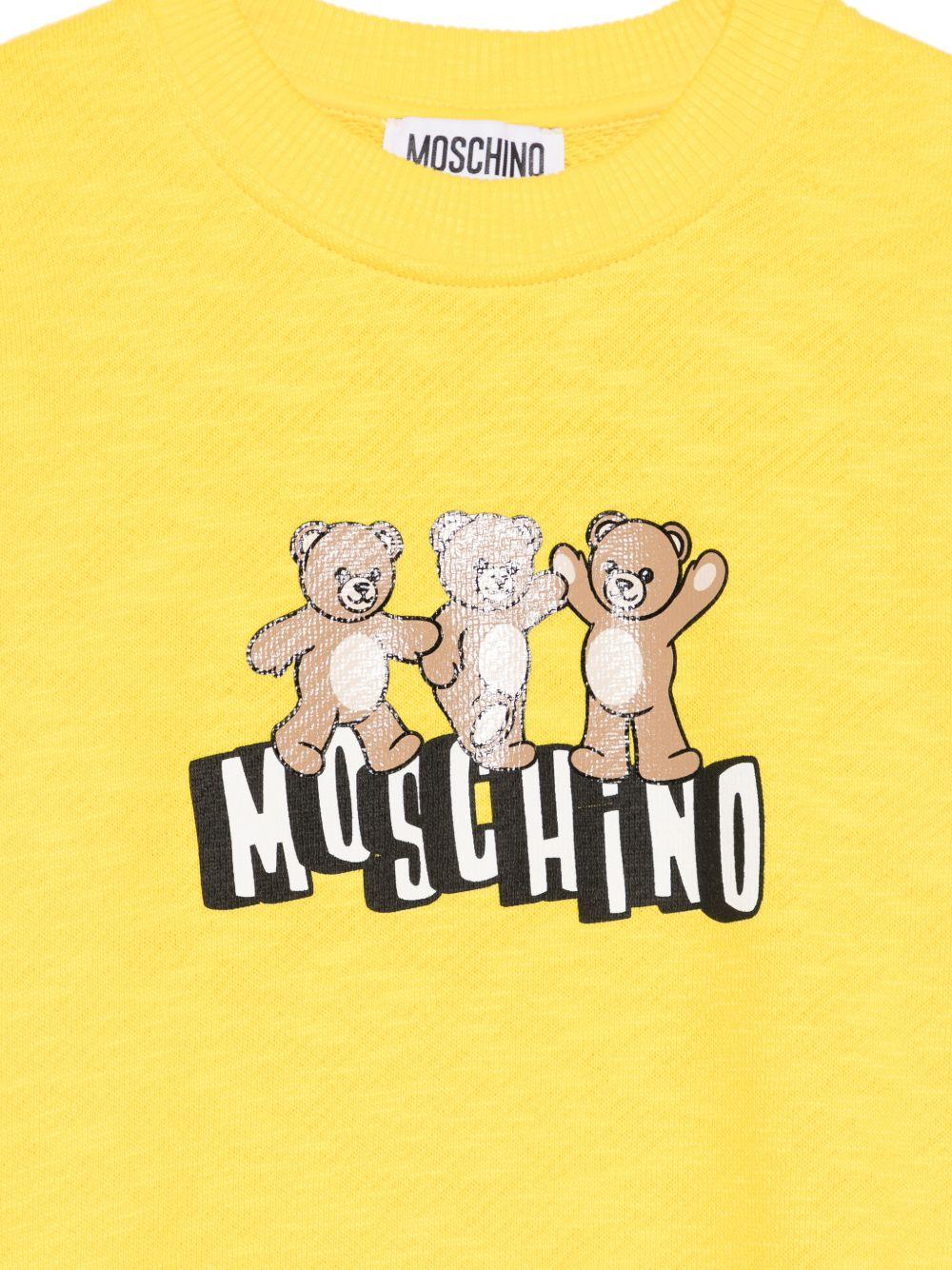 Felpa da bambino Moschino Kids gialla con stampa orsetti - Rubino Kids