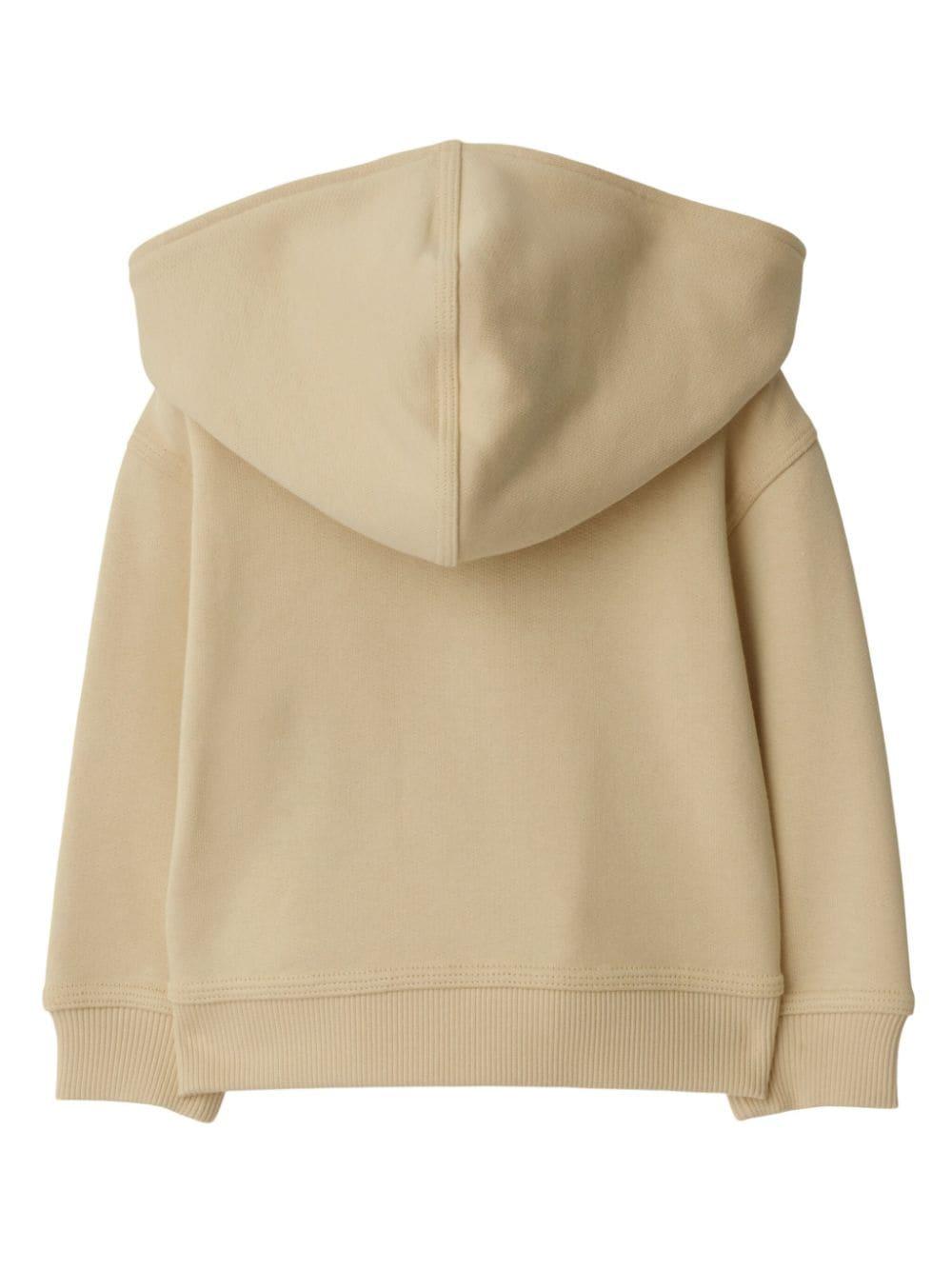 Felpa Equestrian Knight con zip per neonato Burberry Kids beige con cappuccio - Rubino Kids
