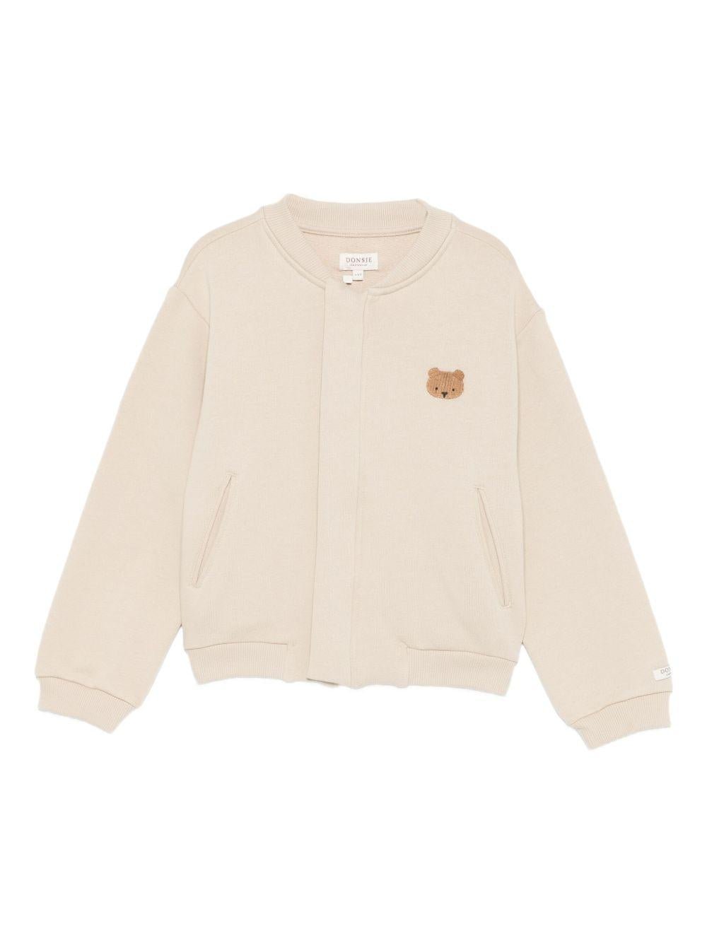 Felpa Jansan per bambino DONSJE beige con orsetto ricamato - Rubino Kids