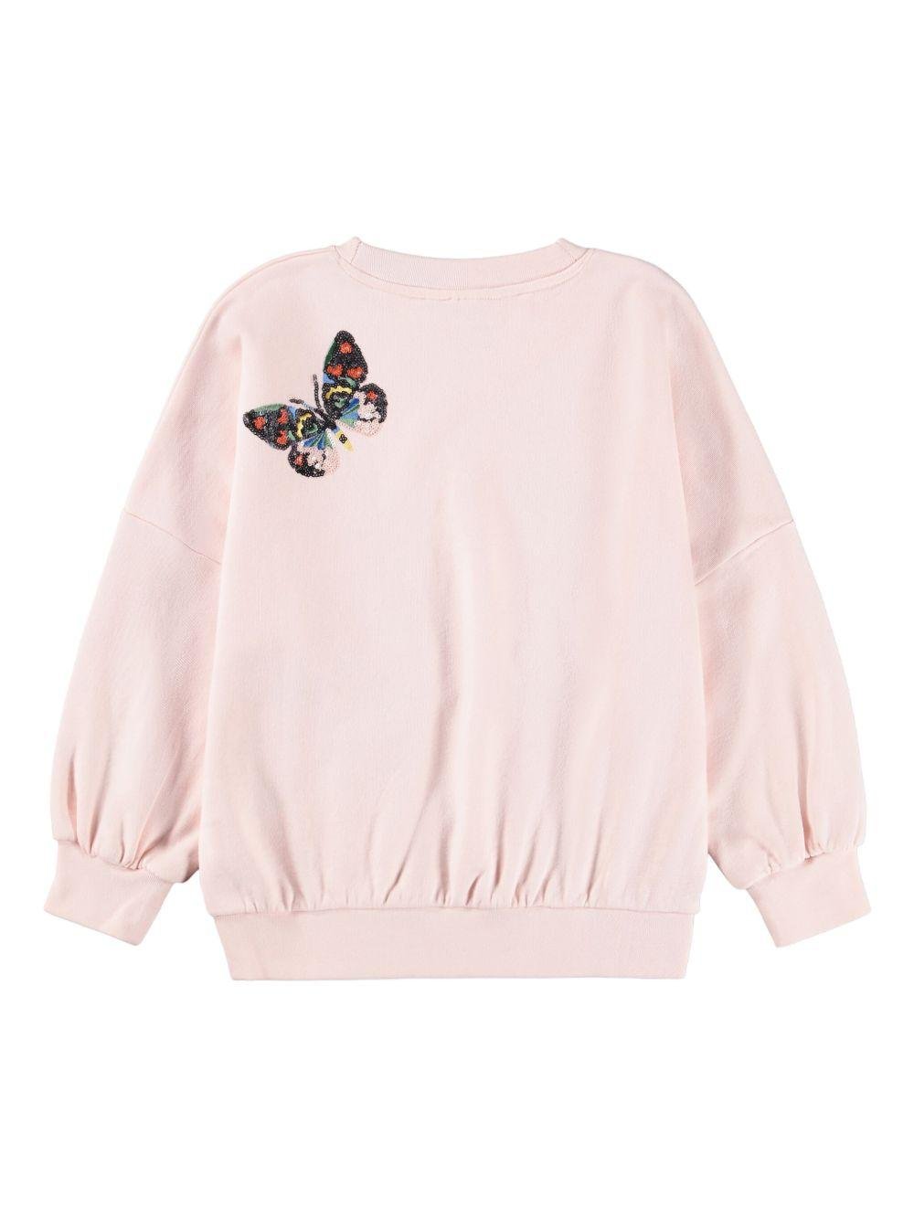 Felpa Marika per bambina Molo rosa con decorazione farfalle - Rubino Kids