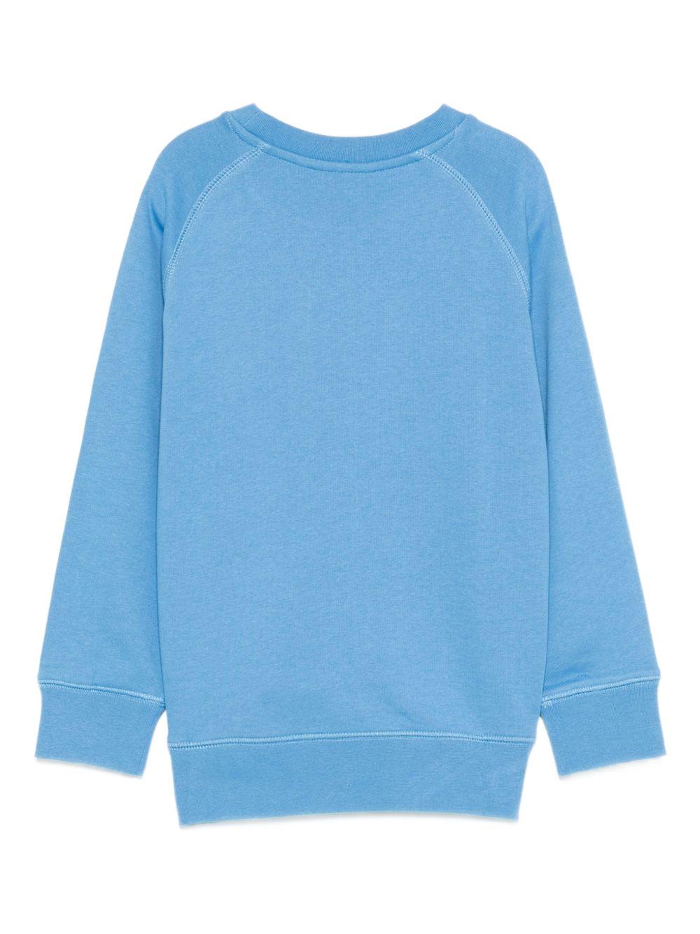 Felpa Mike per bambino Molo azzurra con stampa smile - Rubino Kids