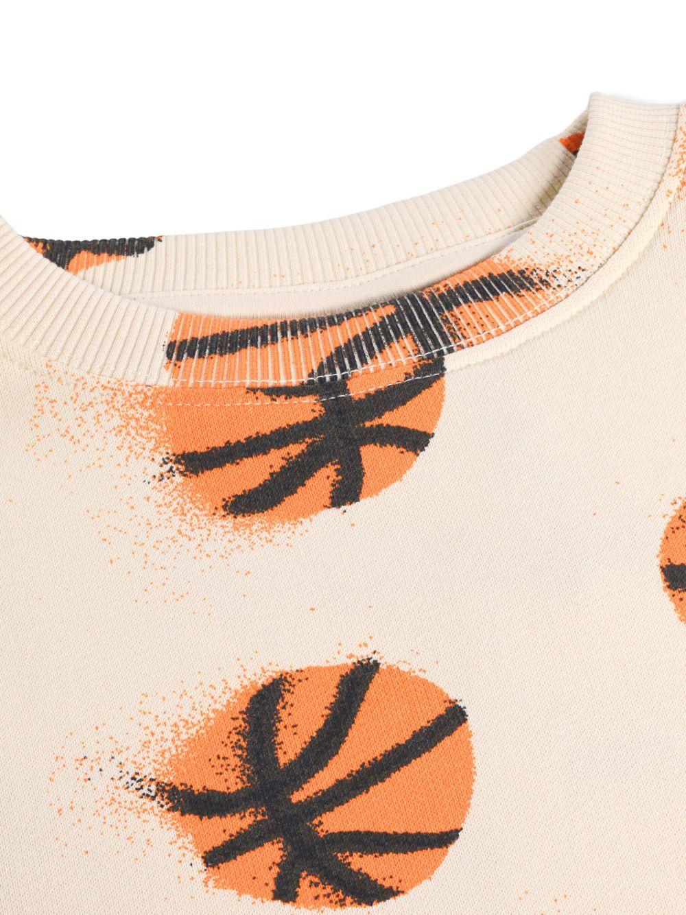 Felpa Monti per bambino Molo beige con stampa basketball - Rubino Kids