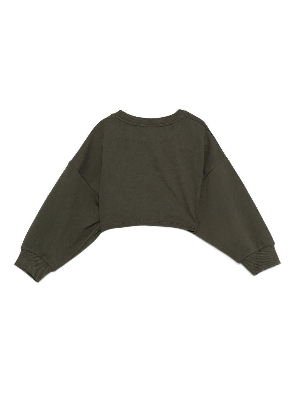 Felpa per bambina Balmain Kids verde con stampa logo - Rubino Kids