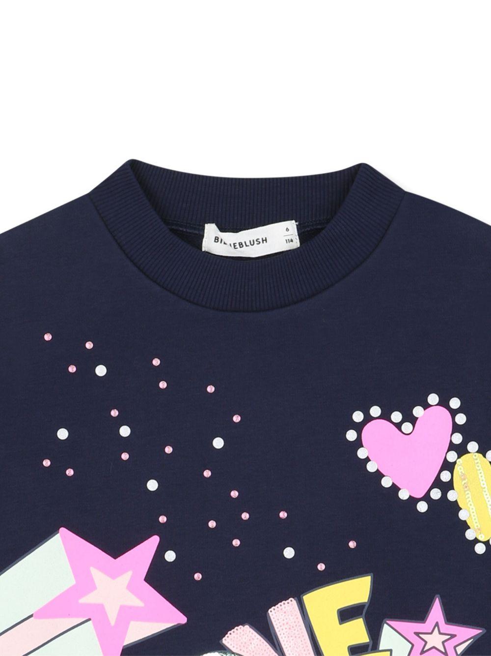 Felpa per bambina Billieblush blu con stampa grafica - Rubino Kids