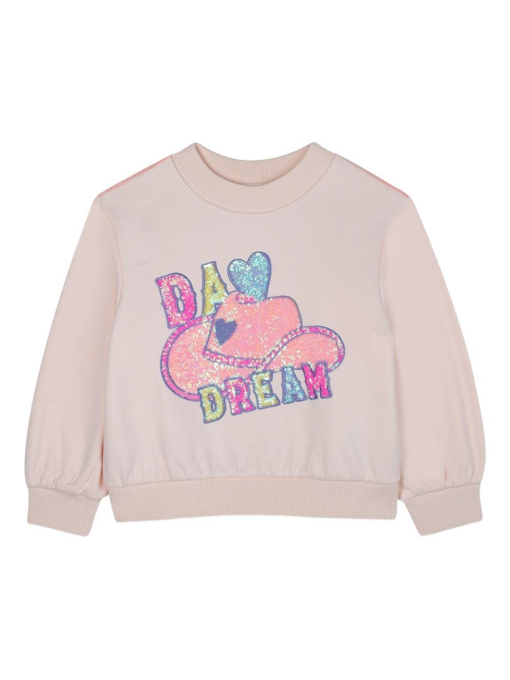 Felpa per bambina Billieblush rosa con paillettes - Rubino Kids