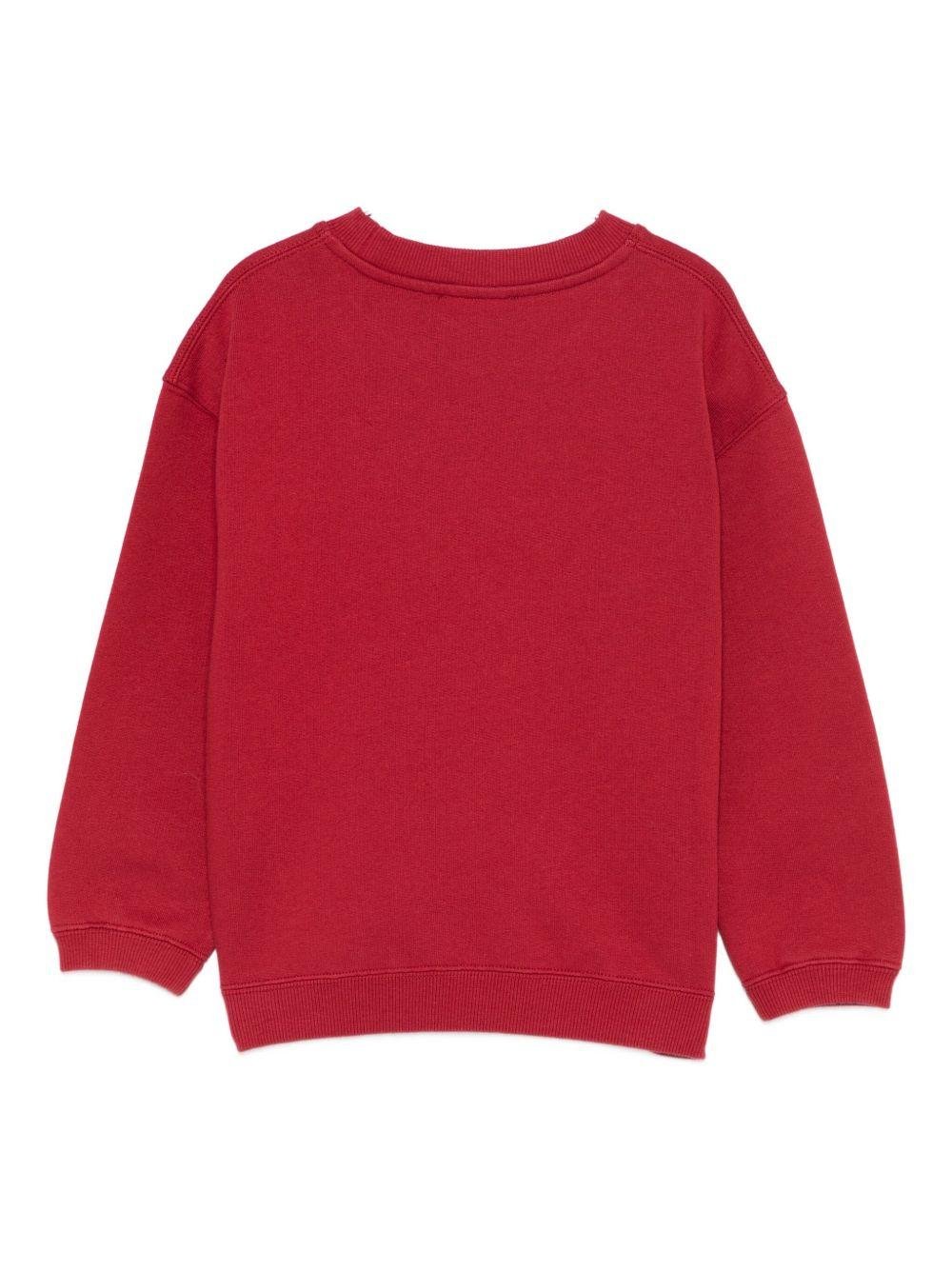 Felpa per bambina Bonpoint rossa con ricamo cavallo sul davanti - Rubino Kids