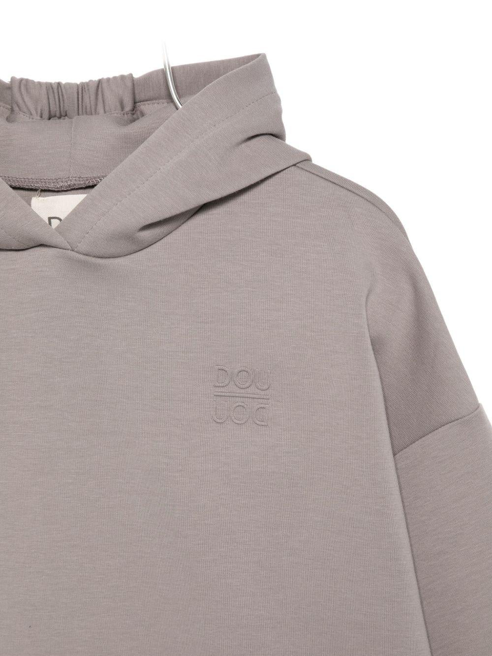 Felpa per bambina Douuod Kids grigia con ampio cappuccio - Rubino Kids