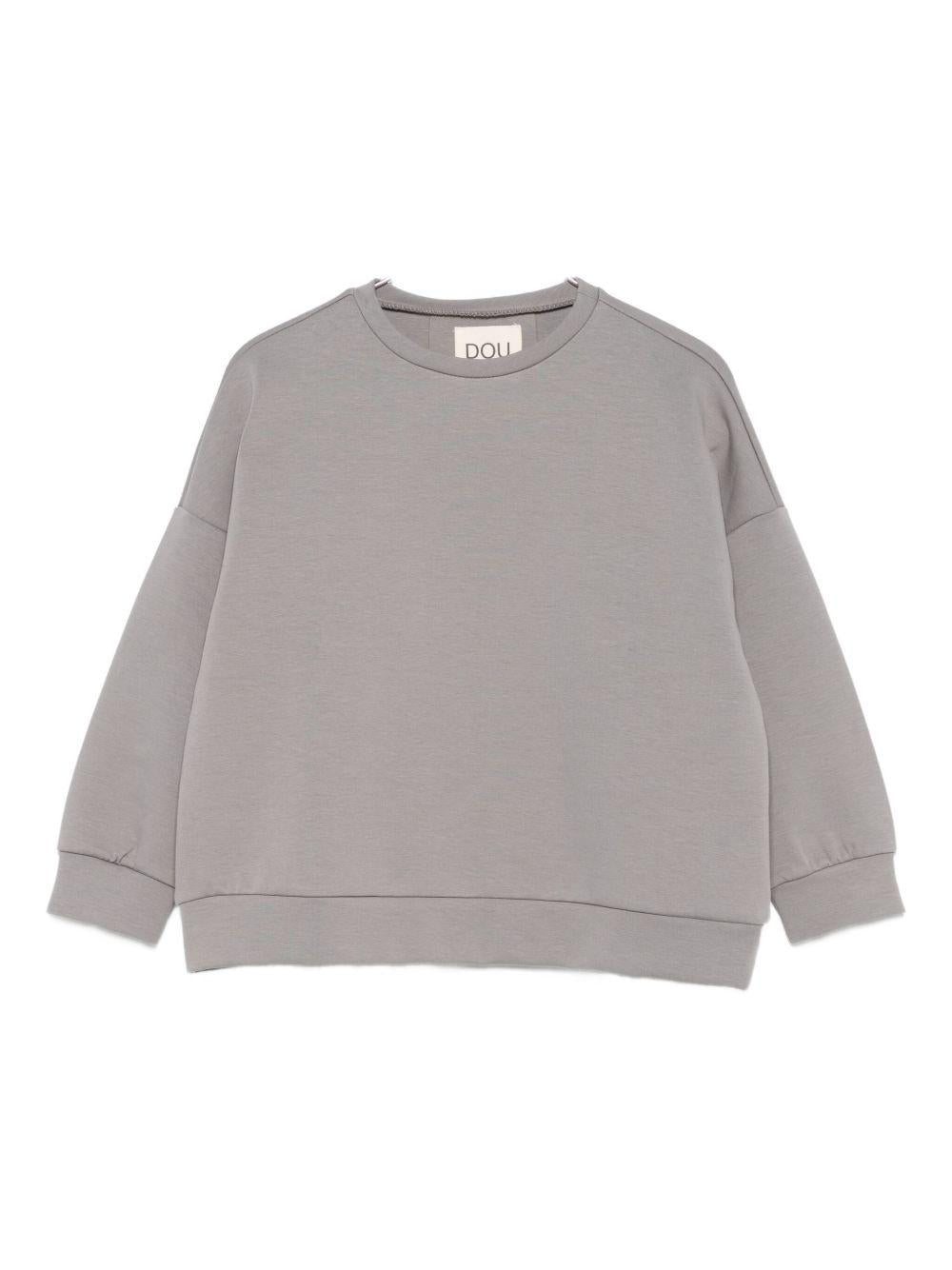 Felpa per bambina Douuod Kids grigia con girocollo - Rubino Kids