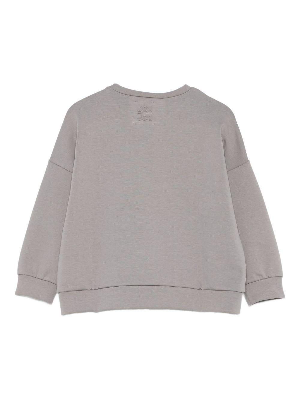 Felpa per bambina Douuod Kids grigia con girocollo - Rubino Kids