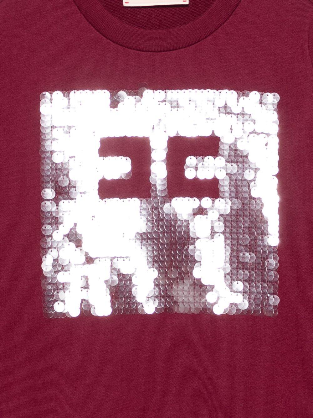 Felpa per bambina Elisabetta Franchi La Mia Bambina rosso con decorazione con paillettes - Rubino Kids